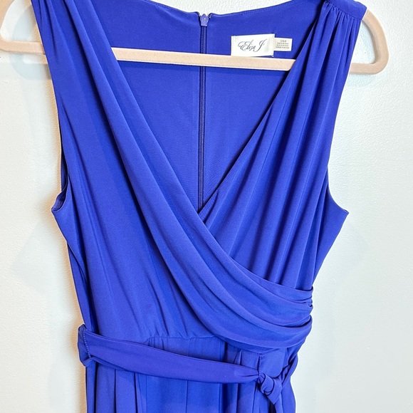 Eliza J Blue Sleeveless Jumpsuit‎ with Wide-Leg Design L - Picture 4 of 9